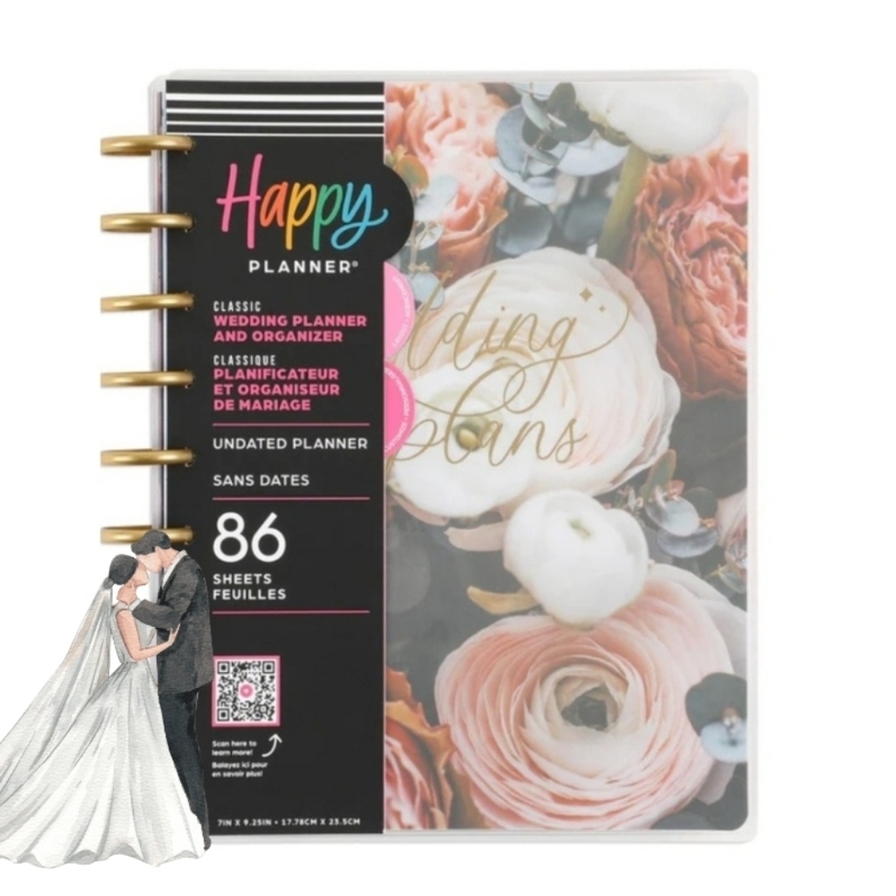 Wedding Planner with Floral Design Undated By Happy Planner